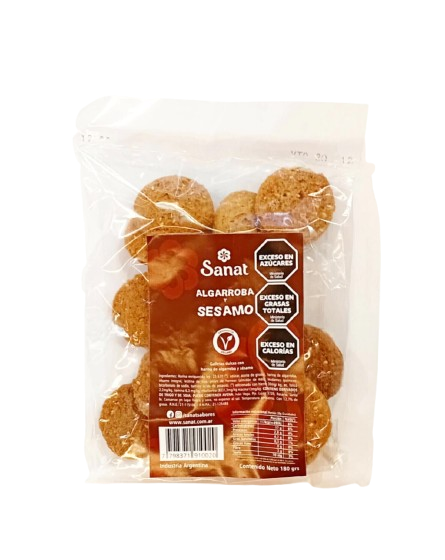 Galletas Dulces Algarroba Y Sesamo  "sanat" Veganas 180gr
