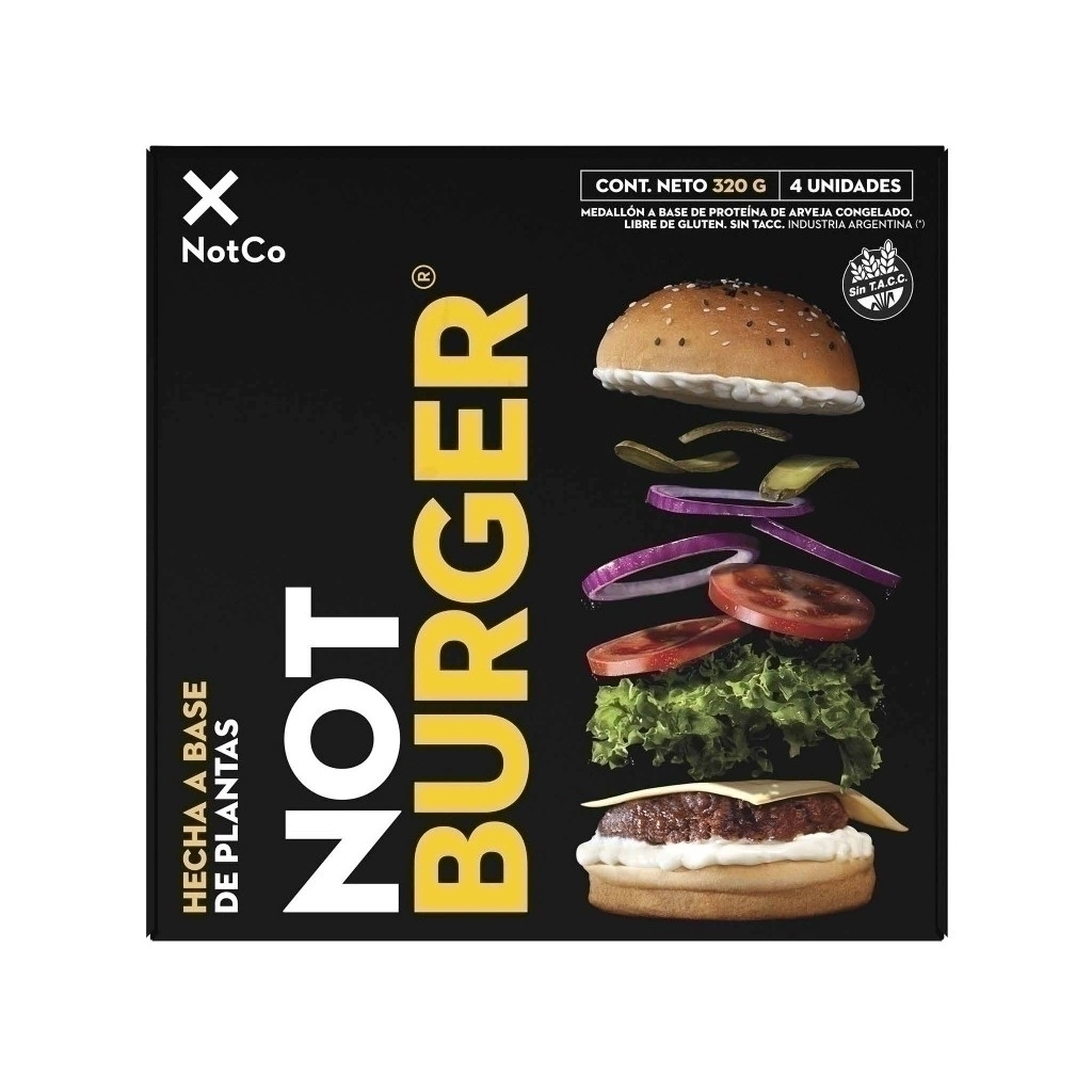 Hamburguesa Vegana "not Burger" Hecha A Base De Plantas X360 Gr 4u