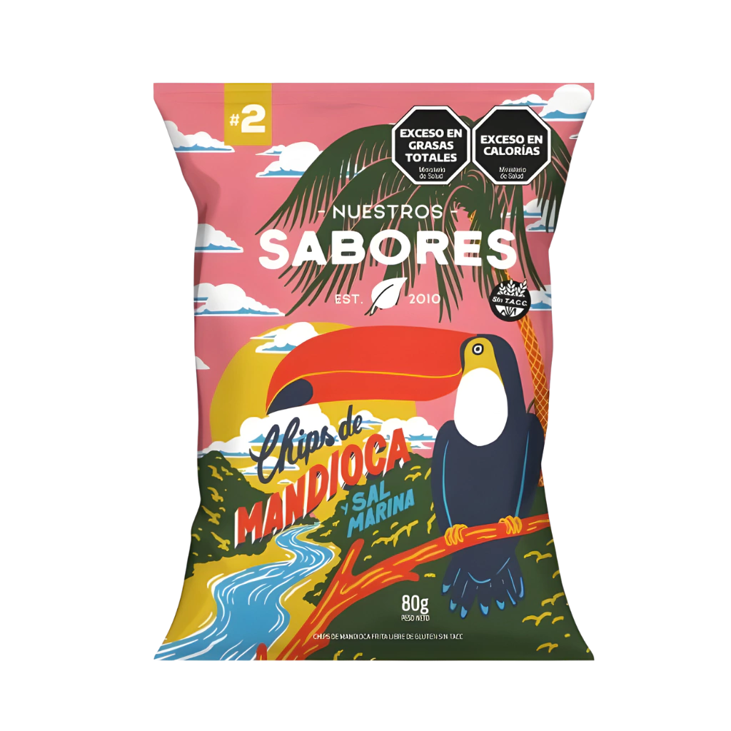 Chips De Mandioca Y Sal Marina "nuestros Sabores" 80 Gr