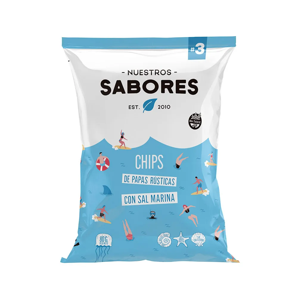 Chips De Papas "nuestros Sabores" Con Sal Marina X 80g