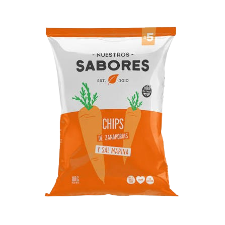 Chips De Zanahorias "nuestros Sabores" Con Sal Marina 80 Gr