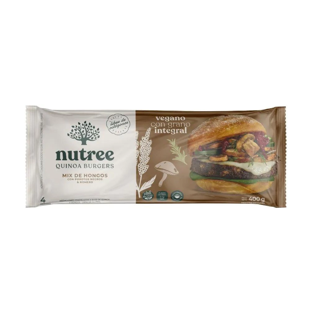 Medallones De Quinoa "nutree" Mix De Hongos Con Porotos Negros X4u