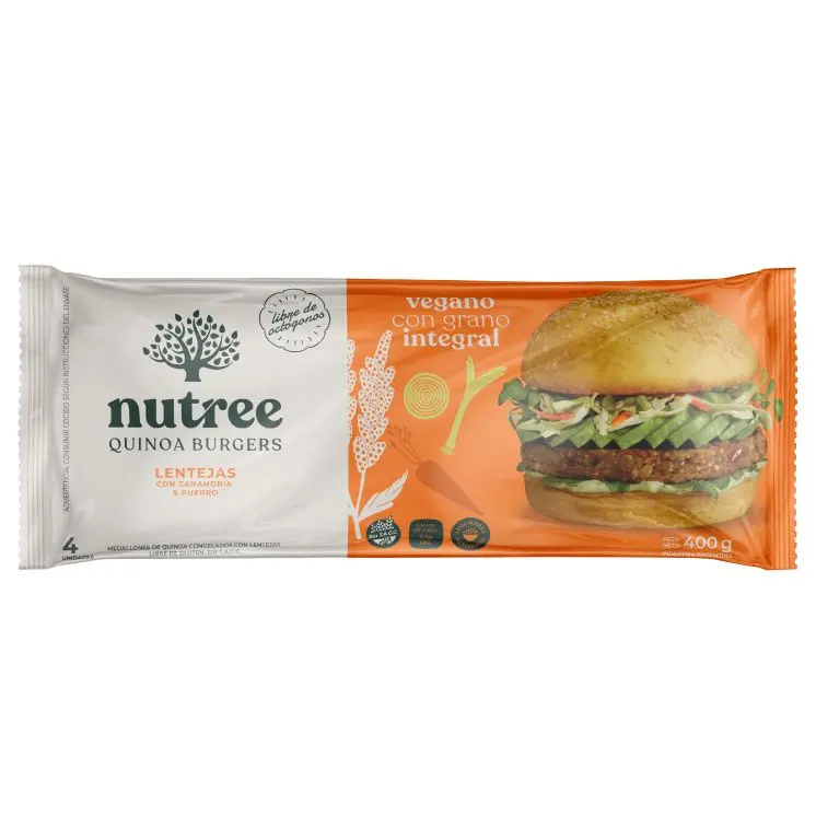 Medallones De Quinoa "nutree" Con Lentejas Puerro Y Zanahoria X4u
