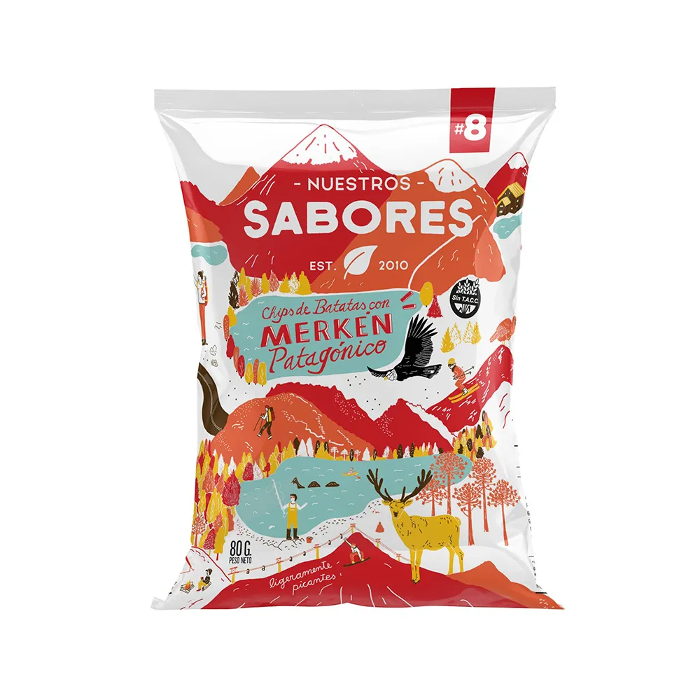 Chips De Batatas "nuestros Sabores" Patagonica Con Merken X 80 Grs