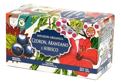 Te "hierbas Del Oasis" Cedron, Arandano e Hibisco Organico X 25 Saq.