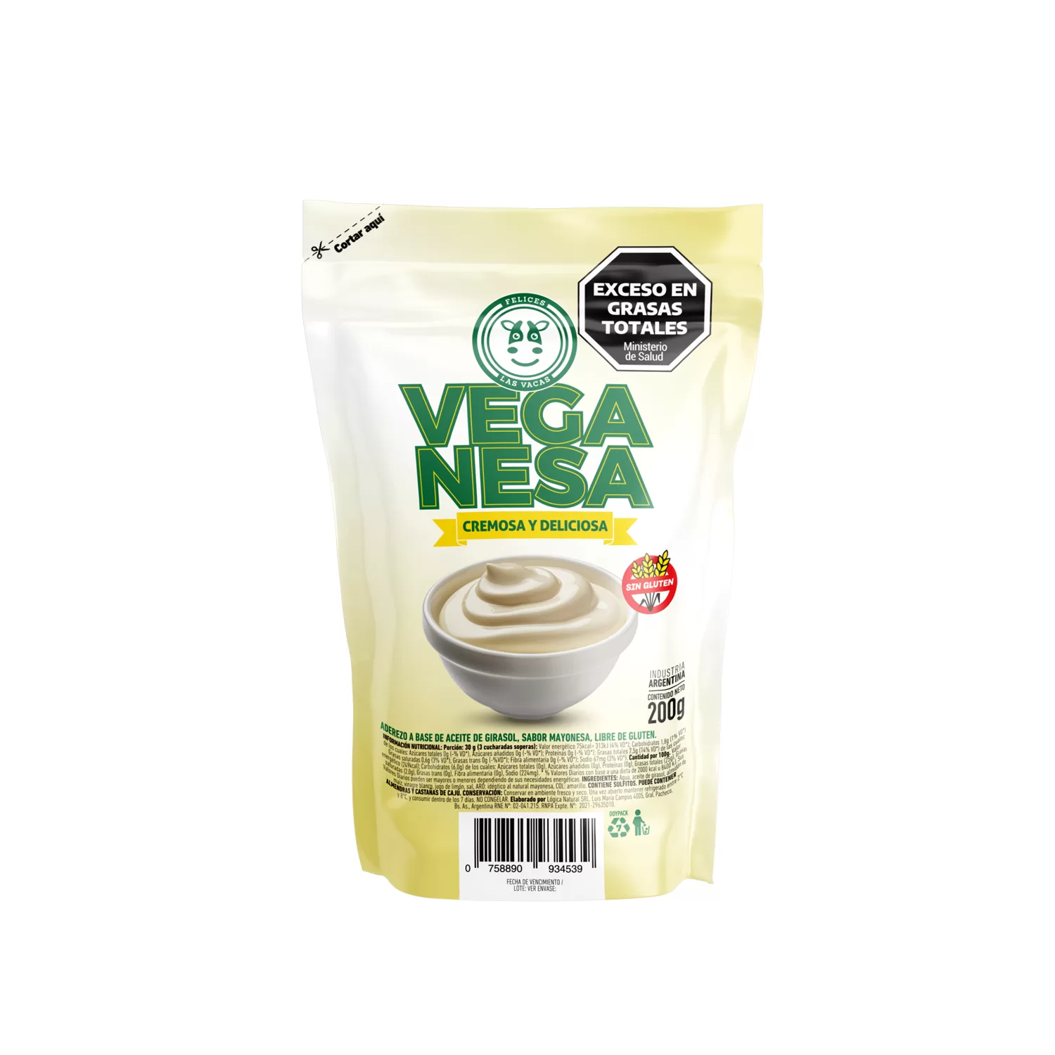 MAYONESA "FELICES LAS VACAS" VEGANESA X 200 GR