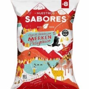 CHIPS DE BATATAS «NUESTROS SABORES» PATAGONICA CON MERKEN X 80 GRS