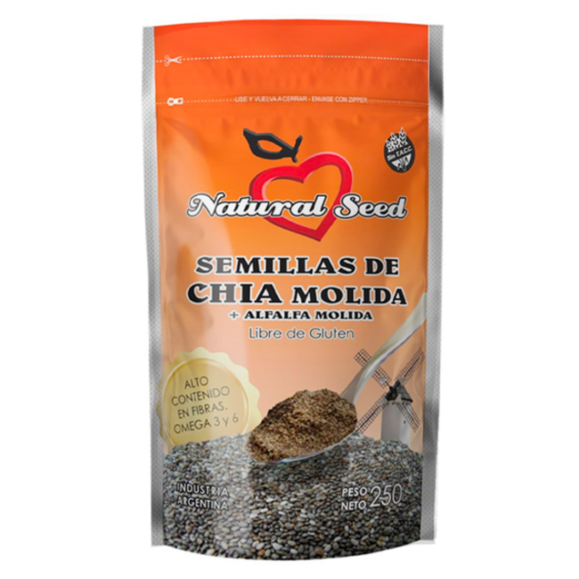 Semillas De Chia Molida "natural Seed" + Alfalfa X 250 Gr