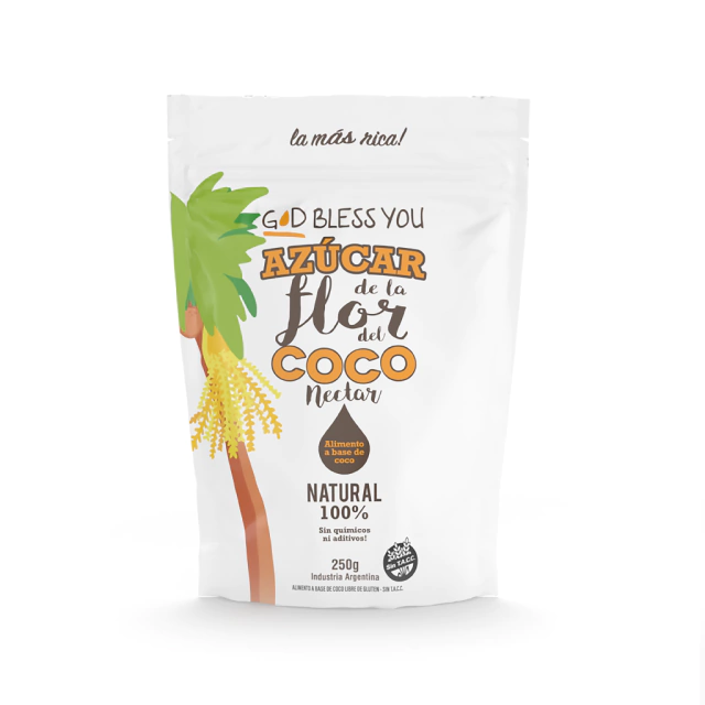 Azucar De La Flor Del Coco "god Bless You" X 250 Gr