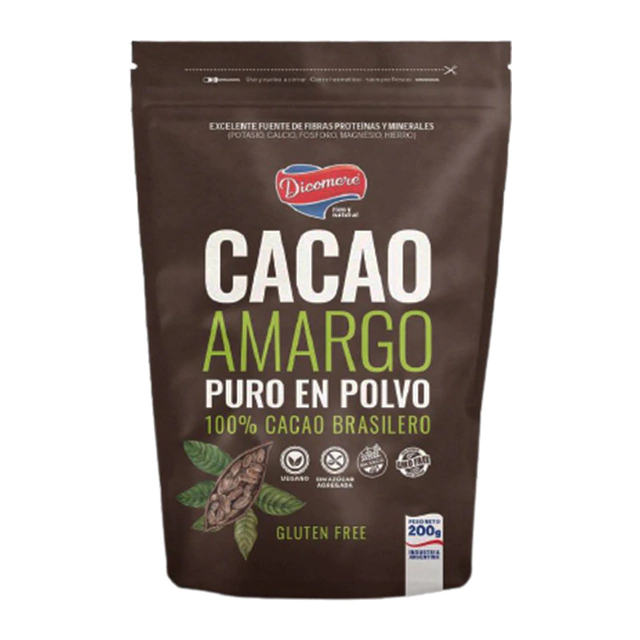 Cacao Amargo "dicomere" Puro En Polvo X 200 Gr