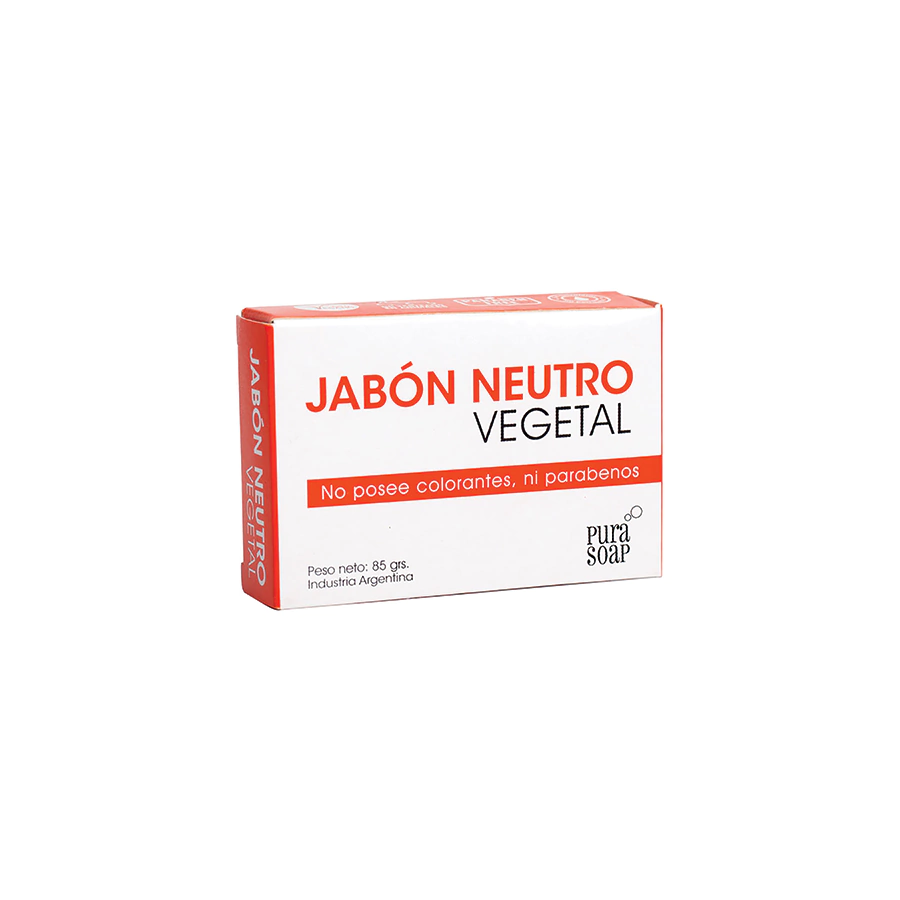 Jabon Vegetal Neutro "pura Soap" Sin Colorantes Ni Parabenos X 85 Gr