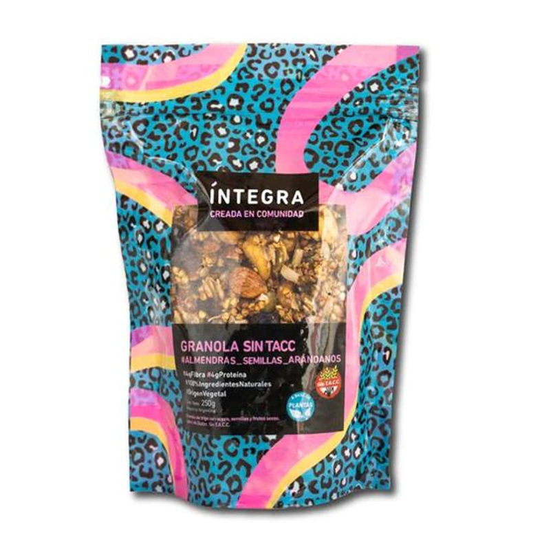 Granola "integra" De Frutos Secos Almendras Semillas Arandanos X 250 Gr