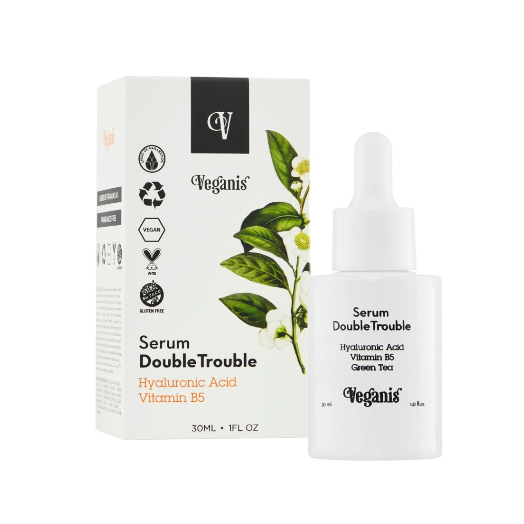 Serum Double  Trouble " Veganis" Vitamina B5 Green Tea 30 Ml