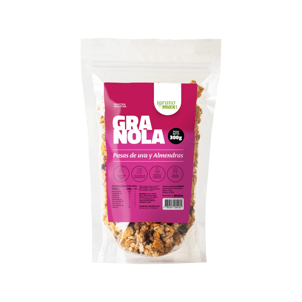 Granola Pasas De Uva Y Almendras "granomax" X 300 Gr