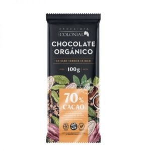 CHOCOLATE ORGANICO “COLONIAL” AL 70% X 100 GR