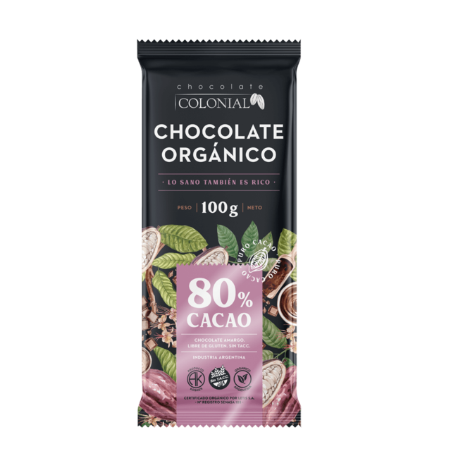 Chocolate Organico "colonial" Al 80% X 100gr