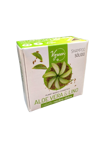 Shampoo Solido "vgreen" Aloe Vera Y Lino X 60 Gr