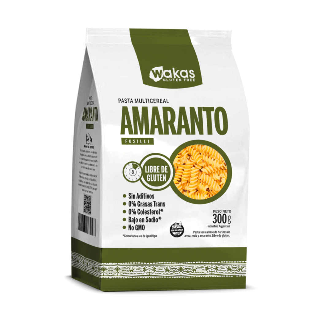 Pasta Amaranto "wakas" Fusilli. Amaranto 300 Gr