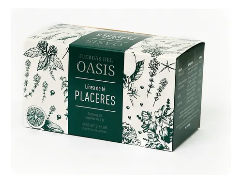 Te Saborizado ¨hierbas De El Oasis¨ Placeres Verde. 25 Saq