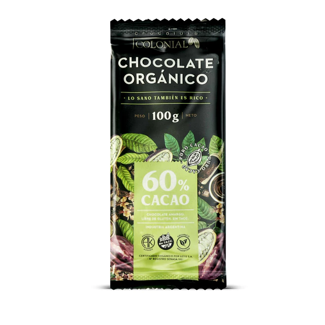 Chocolate Organico "Colonial" 60% Cacao X 100 Gr