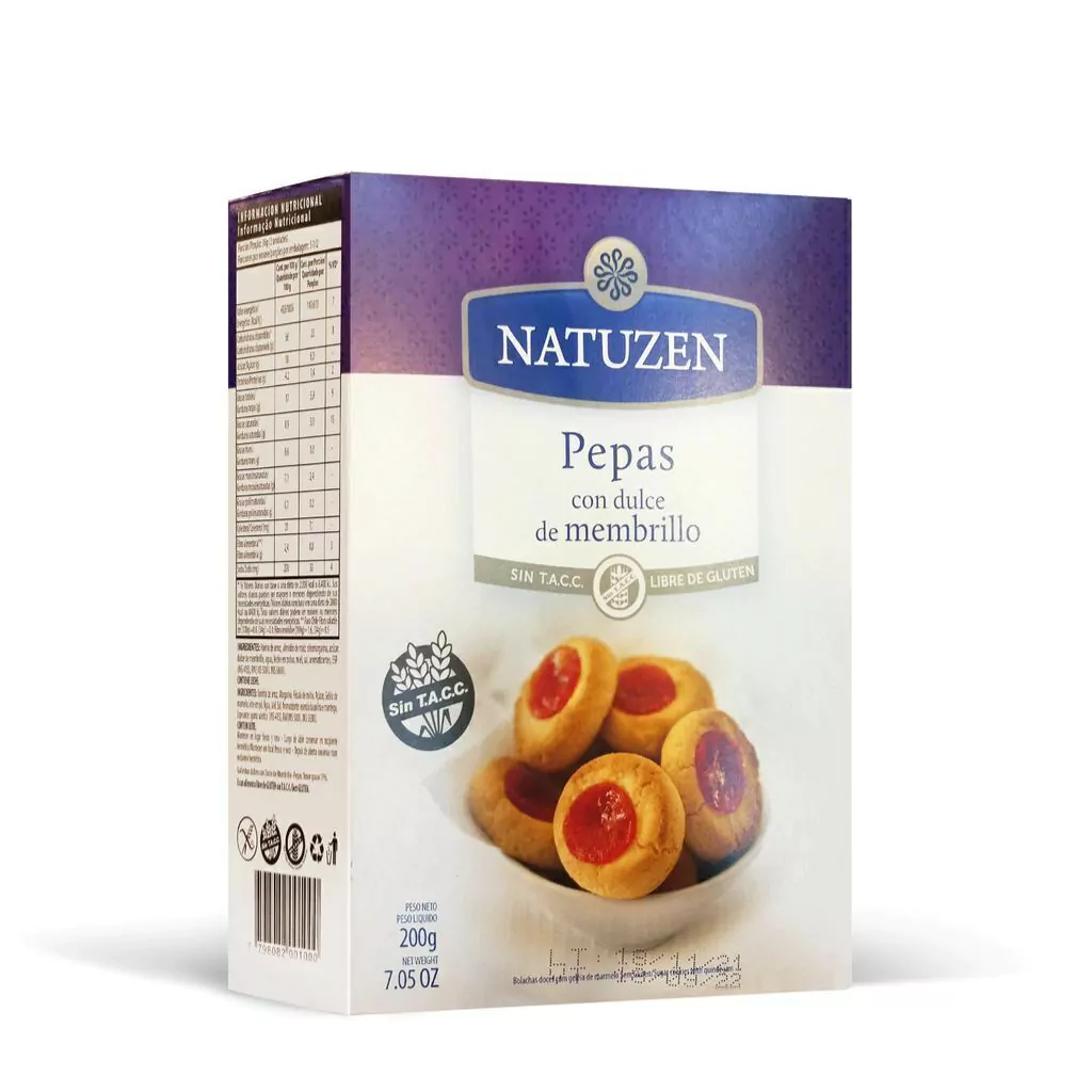 Pepas "natuzen" Con Membrillo X 200 Gr