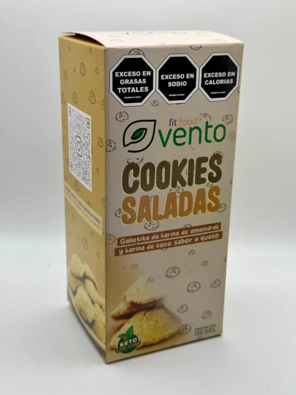 COOKIES SALADAS ¨ VENTO¨ KETO SABOR QUESO X 150 GRS