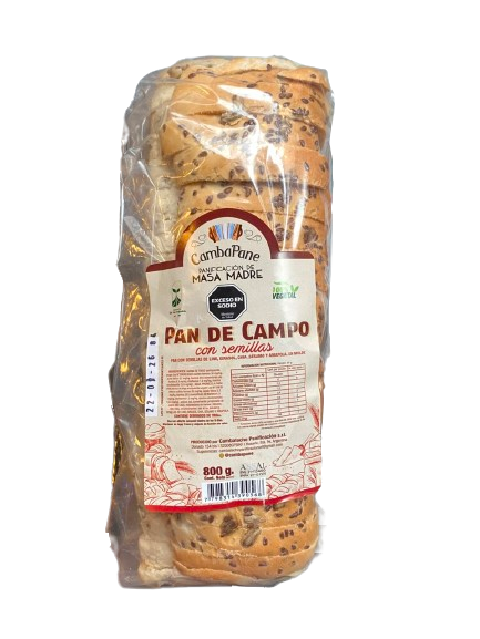 Pan De Campo De Masa Madre "camba Pane" Con Semillas X 800g