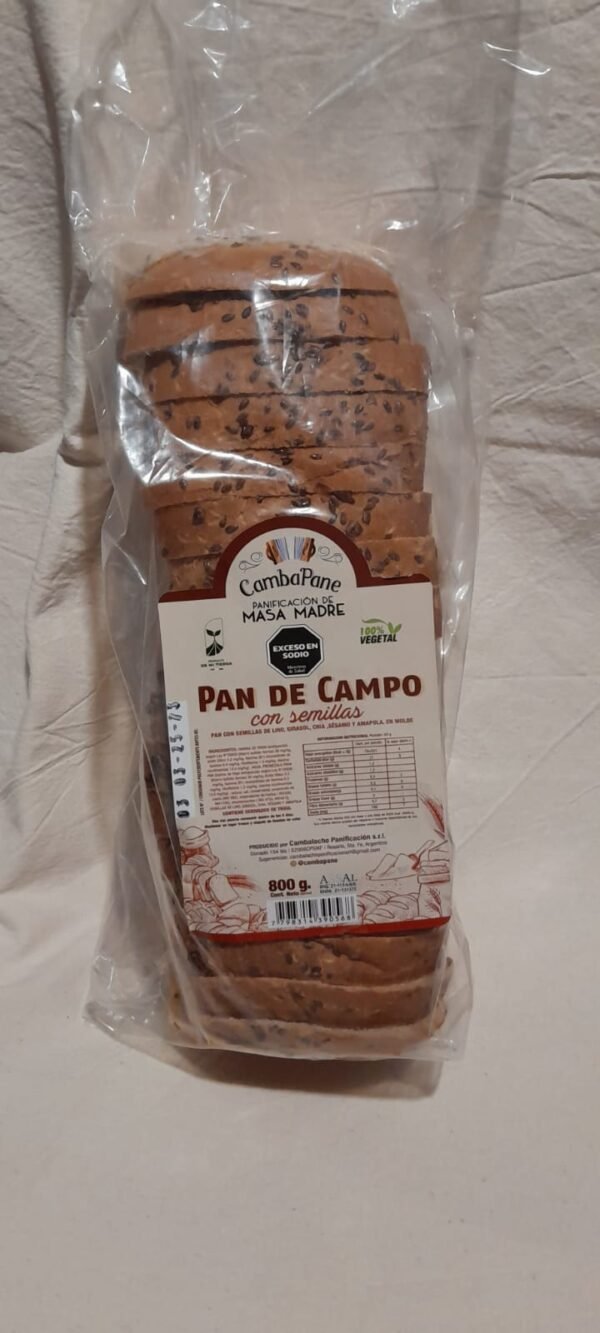 PAN DE CAMPO DE MASA MADRE "CAMBA PANE" CON SEMILLAS X 800G