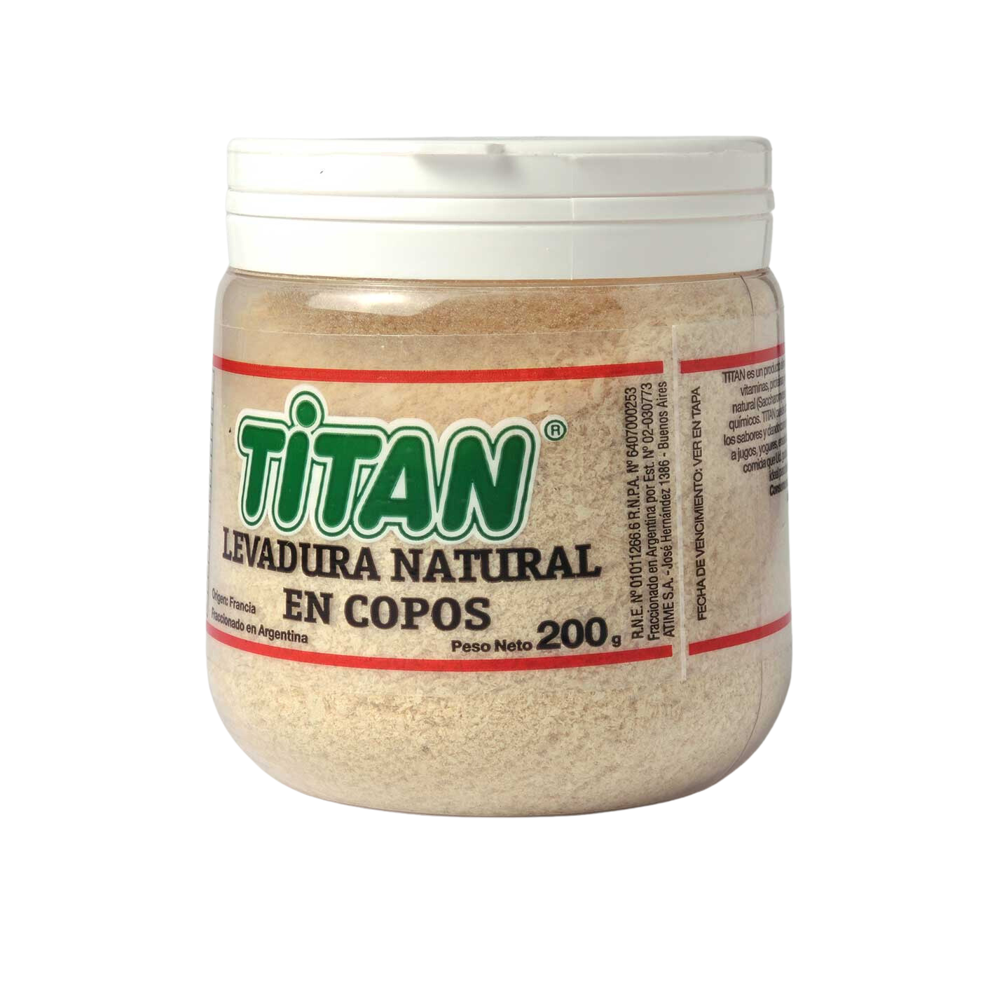 Levadura En Copos "titan" Libre De Gluten X 200 Gr