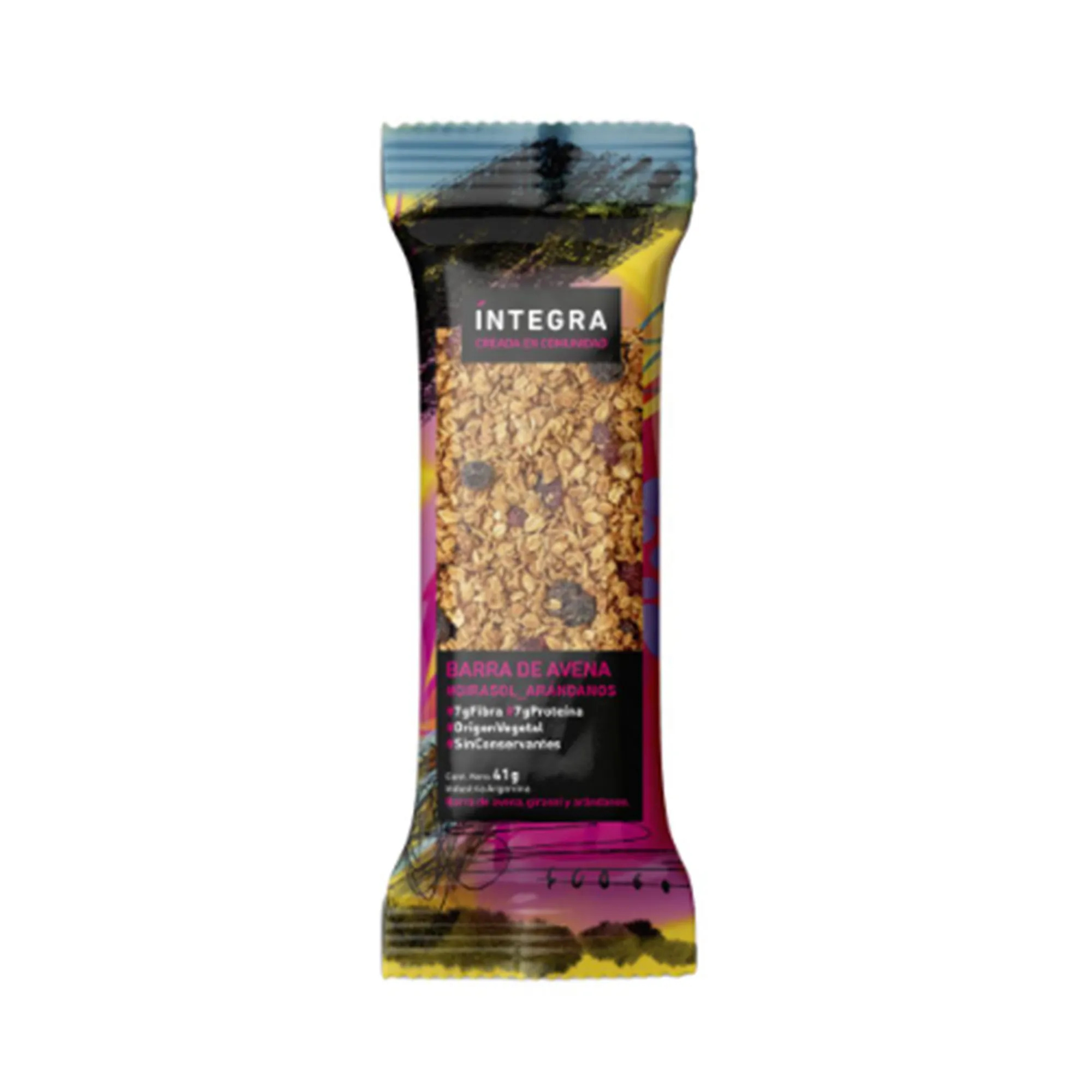 Barra De Avena "integra" Con Girasol Y Arandanos X 41 Gr