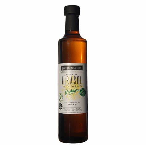 ACEITE DE GIRASOL "PAMPAGOURMET" ALTO OLEICO ORGANICO X 500 ML