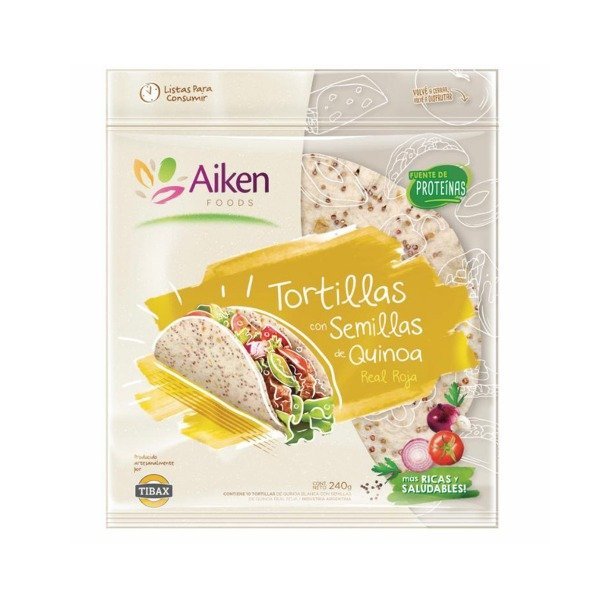 Tortillas "aiken Foods" Con Semillas De Quinoa Real Roja X 240 Gr