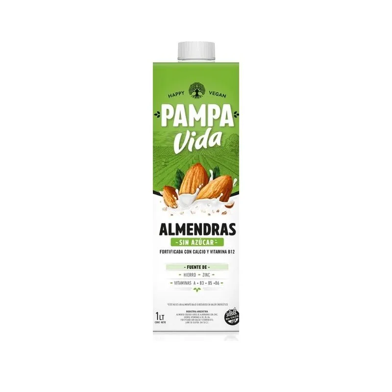 Leche De Almendras "pampa Vida" Sin Endulzar 1 Lt