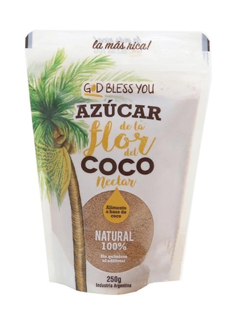 Azucar De La Flor Del Coco "god Bless You" X 250 Gr