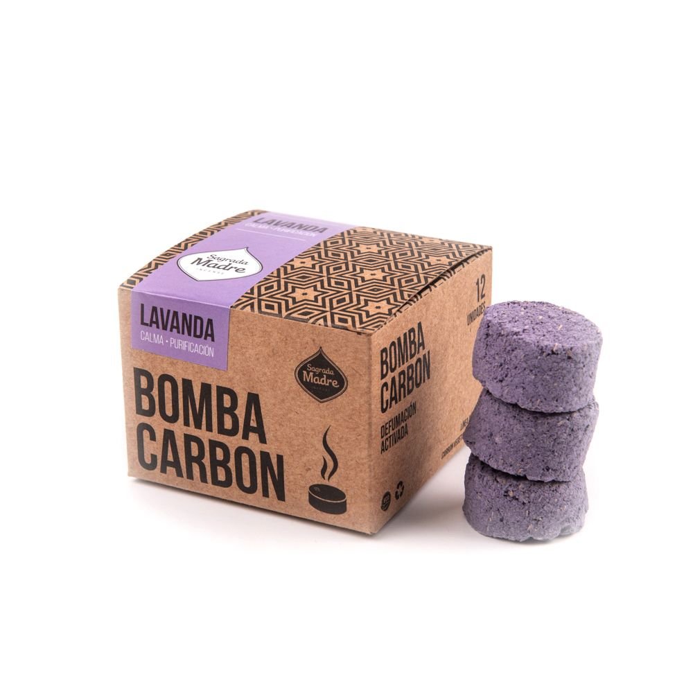 Bomba De Carbon "sagrada Madre" Defumacion Activada Lavanda X 12