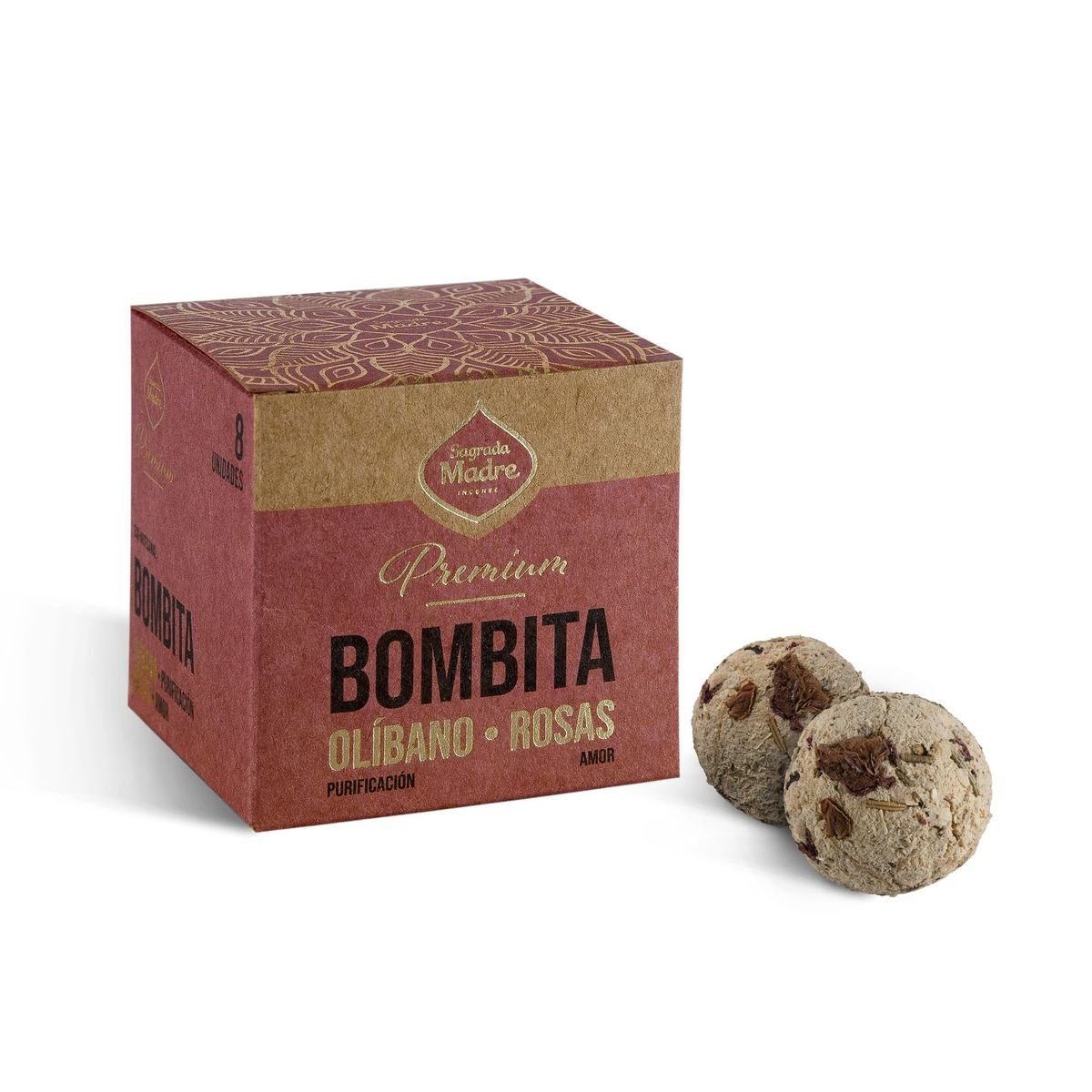 Bombita Premium "sagrada Madre" Olibano-rosas X 8