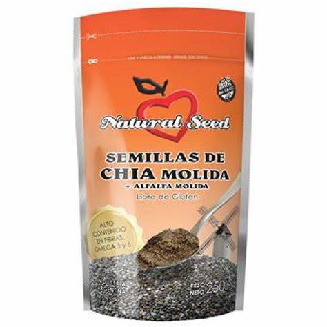 Semillas De Chia Molida "natural Seed" + Alfalfa X 250 Gr