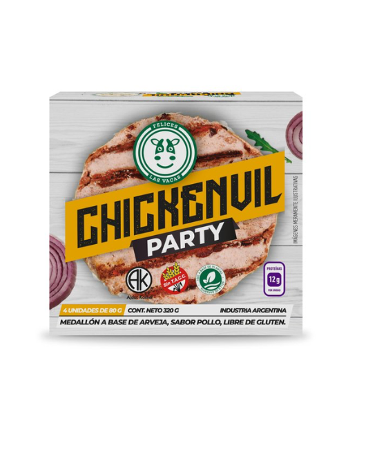 Medallon Chicken Vil Vegano " Felices Las Vacas" X 4