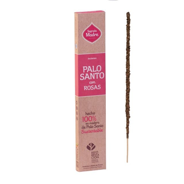 Sahumerio De Palo Santo Con Rosa "sagrada Madre" 8 Varillas