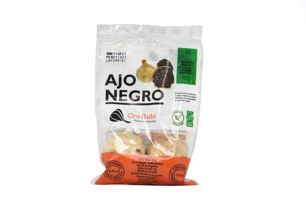Ajo Negro Pelado "oro Rubi" Organico Dos Cabezas De Ajo
