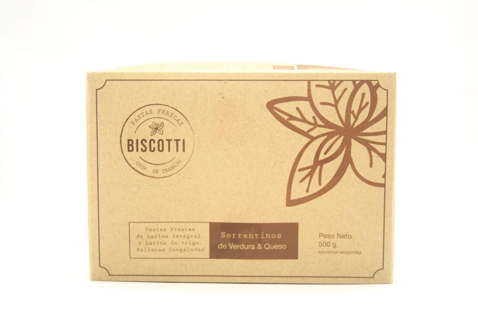 Sorrentinos Integrales "biscotti"  De Verdura Y Queso 500gr
