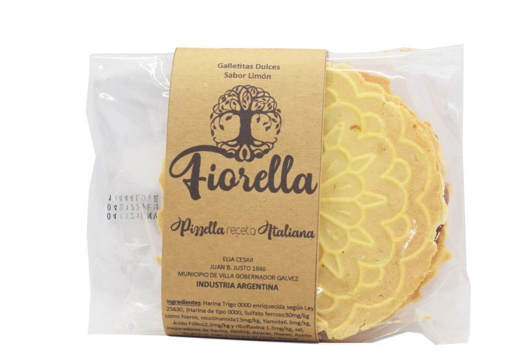 Galletitas Dulces "fiorella" Pizzella Sabor Limon 4u