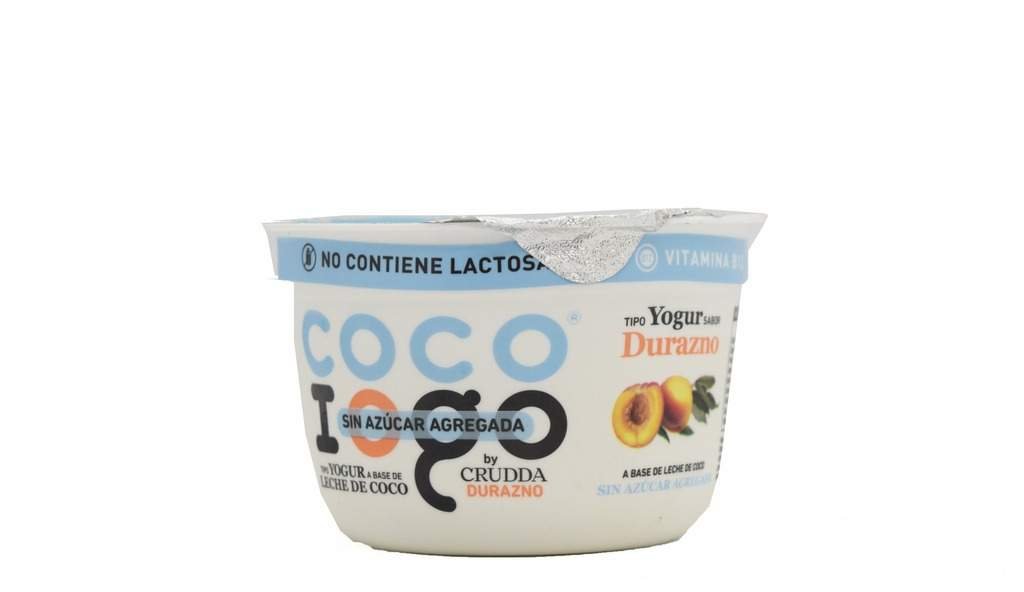 Yogur Sabor A Durazno A Base De Leche De Coco Sin Azucar "coco  Iogo" Vegano 160 Gr