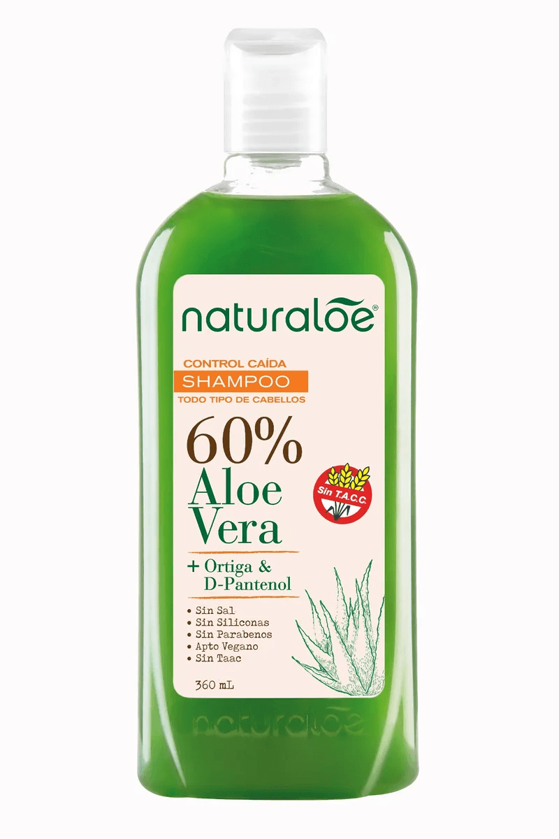 Shampoo "naturaloe" Control Caida Aloe Vera Ortiga Y D-pantenol X 360 Ml