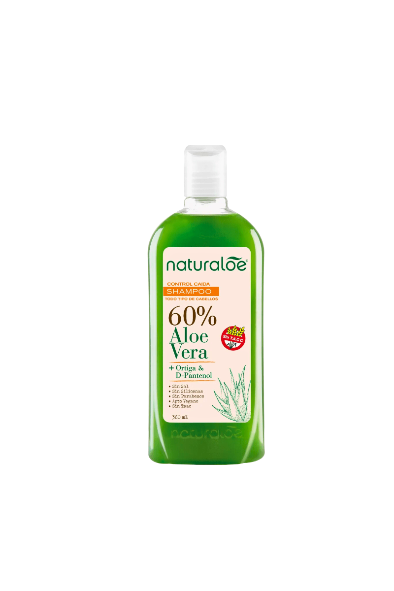 Shampoo "naturaloe" Control Caida Aloe Vera Ortiga Y D-pantenol X 360 Ml