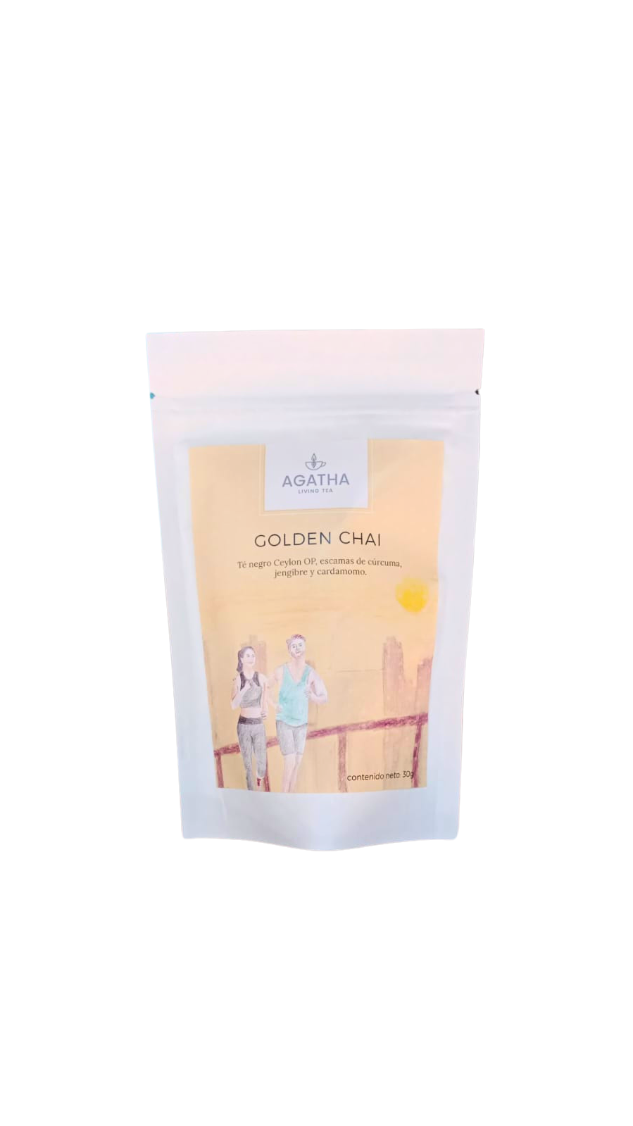 Te De Autor "agatha" Golden Chai (te Negro Ceylon, Escamas De Cúrcuma, Jengibre Y Cardamomo) X 30 Gr