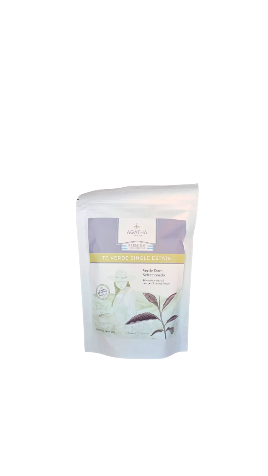Te De Autor "agatha" Verde Single Estate (te Verde Artesanal Con Perfil Herbal Fresco) X 50 Gr