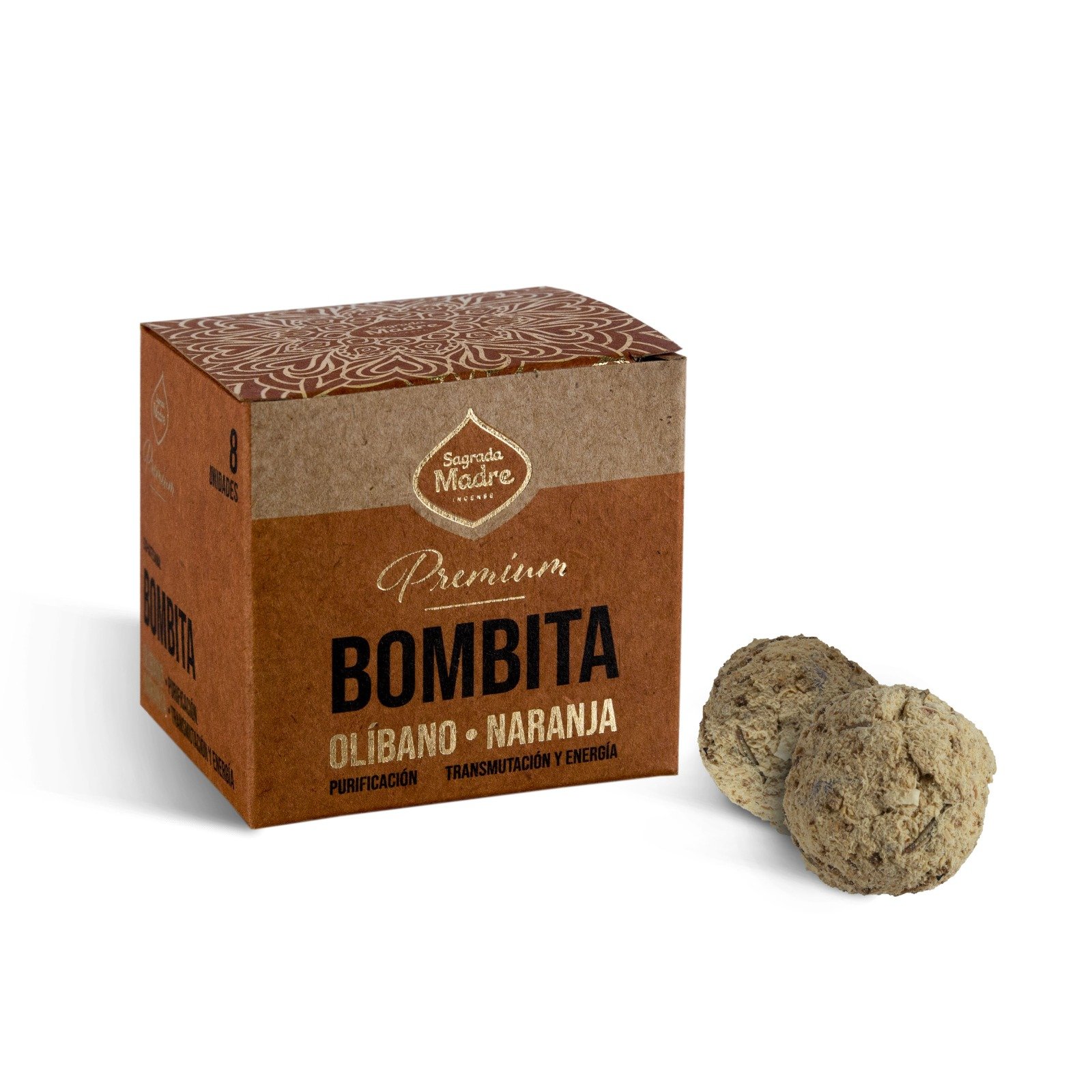 Bombita Premium "sagrada Madre" Olibano-naranja