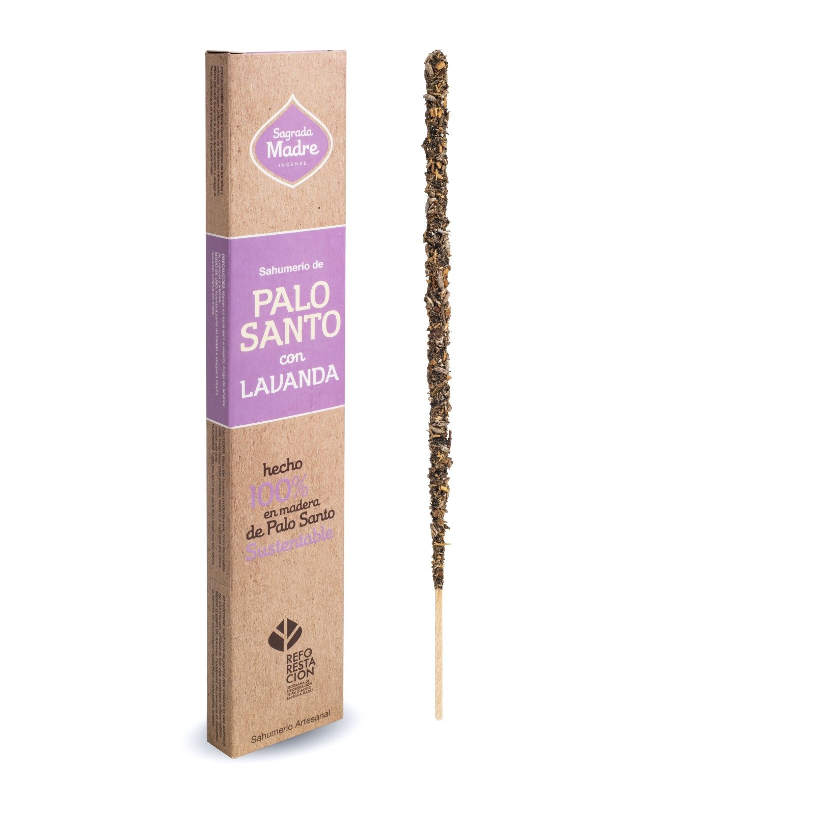 Sahumerio De Palo Santo "sagrada Madre" Con Lavanda X 8 Varillas