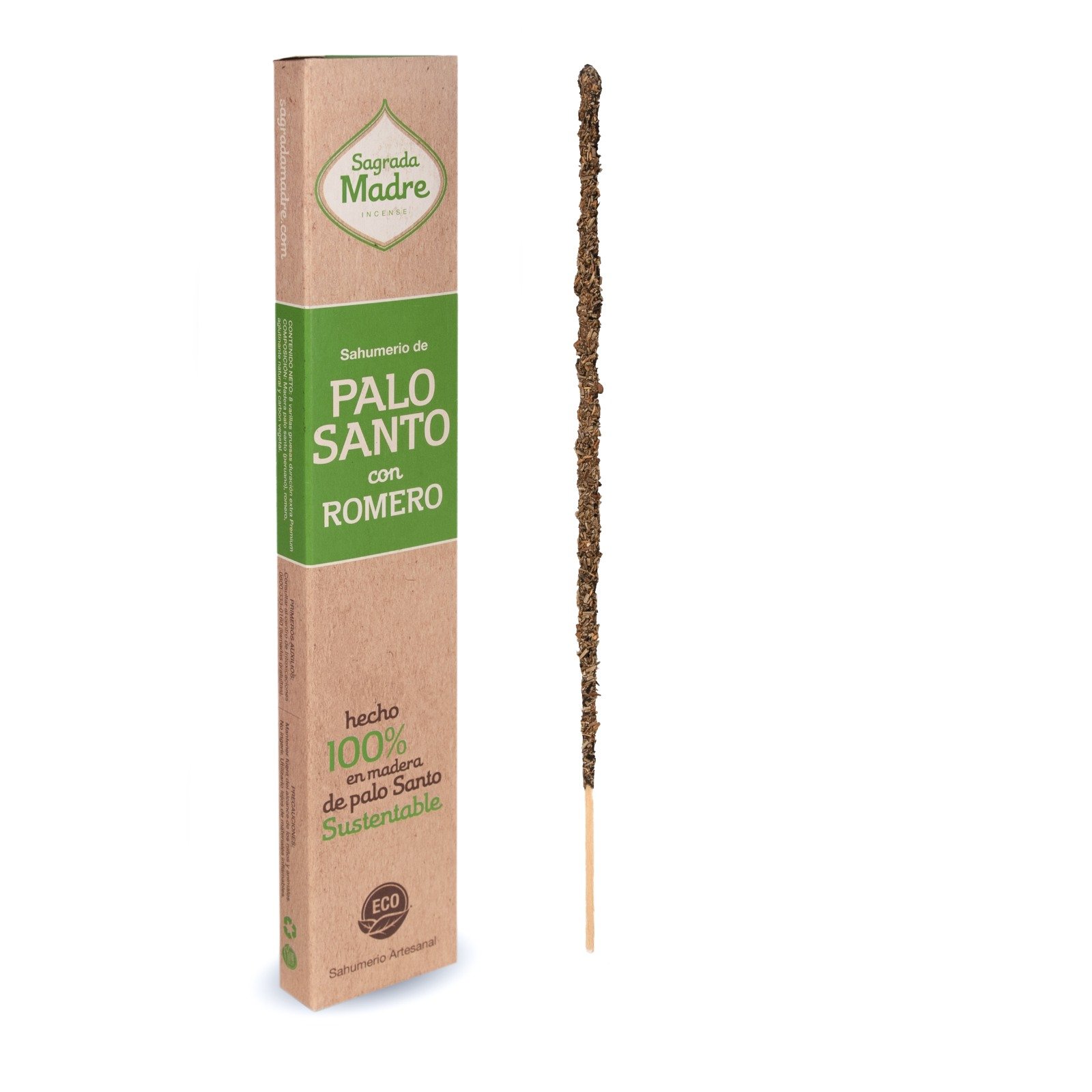 Sahumerio De Palo Santo "sagrada Madre" Con Romero X 8 Varillas